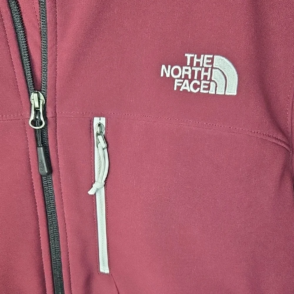 The North Face Men's Small Burgundy Full-Zip Softshell Windwall Jacket Unisex